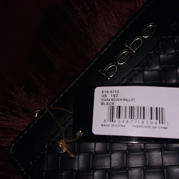 Bebe Black Kiara Woven Wallet - Picture 7 of 16